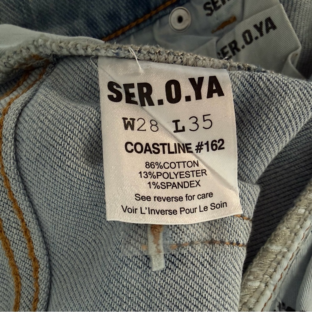 New! SER.O.YA Saint low rise baggy wide leg oversized blue jean 36032 - Picture 13 of 16